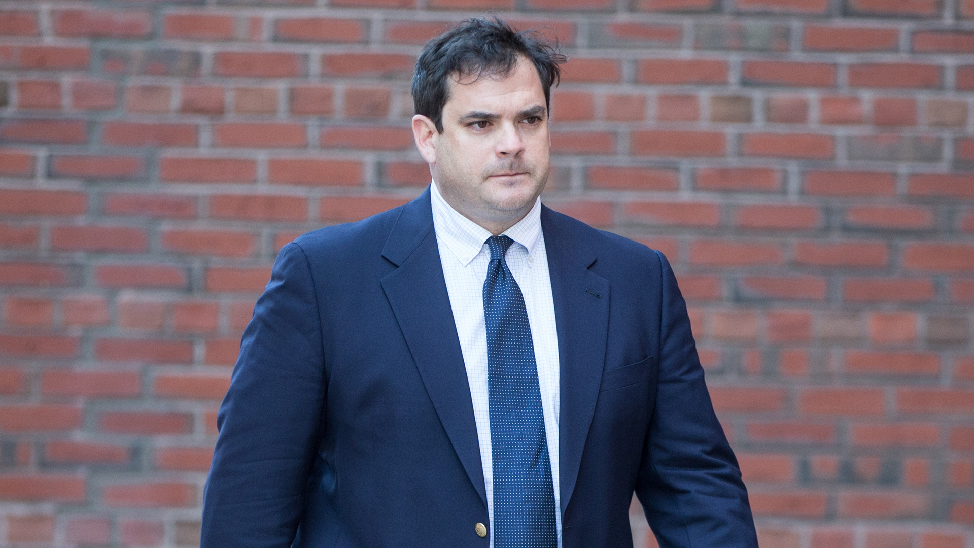 Stanford University sailing coach John Vandemoer arrives at Boston Federal Court for an arraignment on March 12, 2019, in Boston, Mass. (Credit: Scott Eisen/Getty Images)