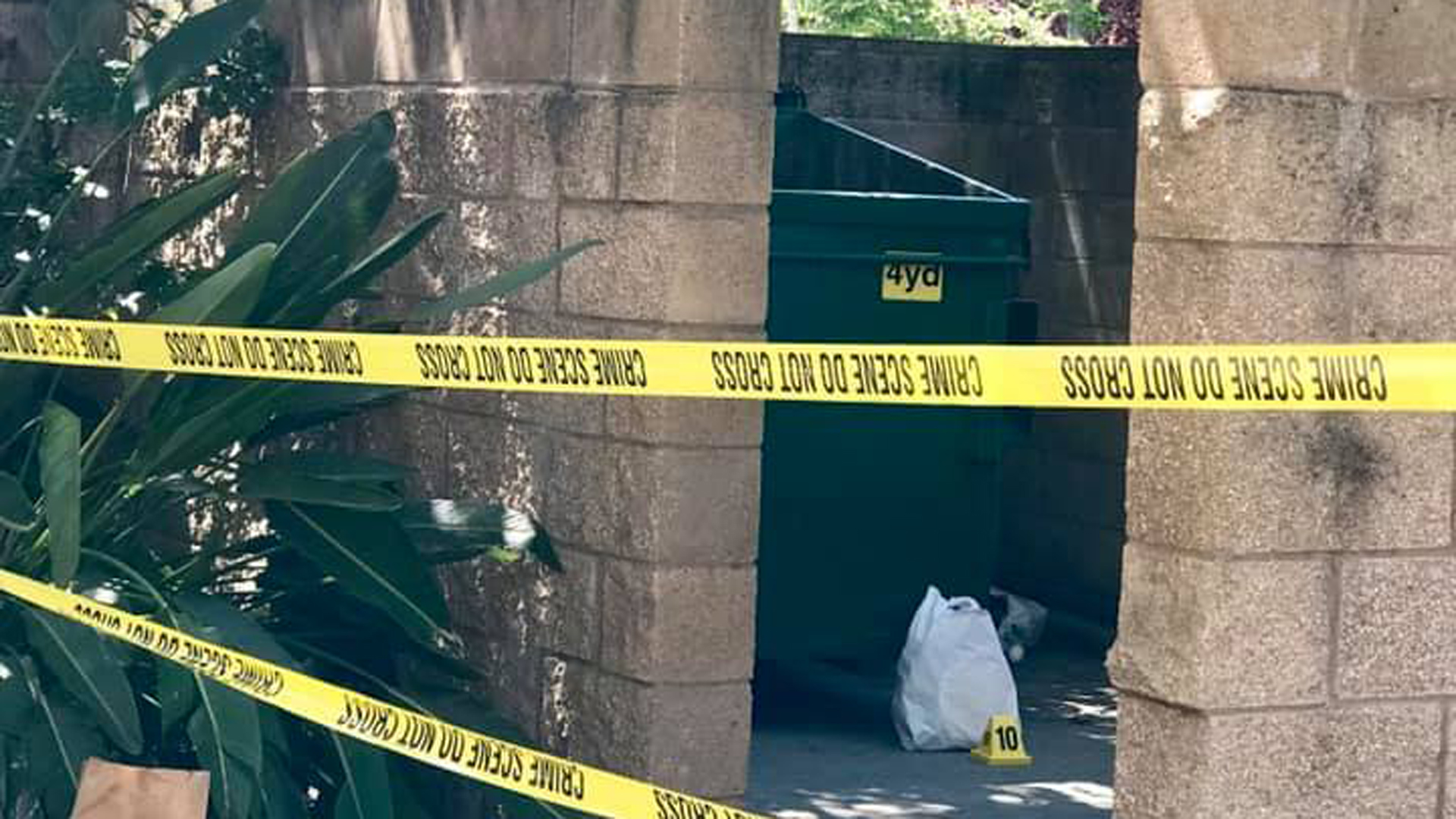 Stockton police released this photo of the dumpster where a newborn baby was rescued on June 11, 2019.