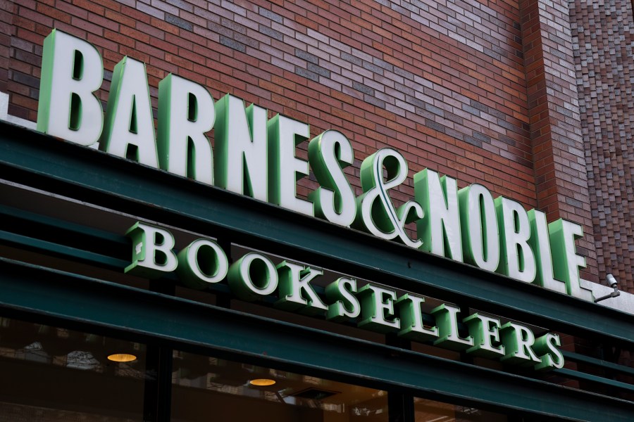 Signage for a Barnes & Noble bookstore stands above the entrance, Jan. 10, 2019, in the Brooklyn borough of New York City. (Credit: Drew Angerer/Getty Images)