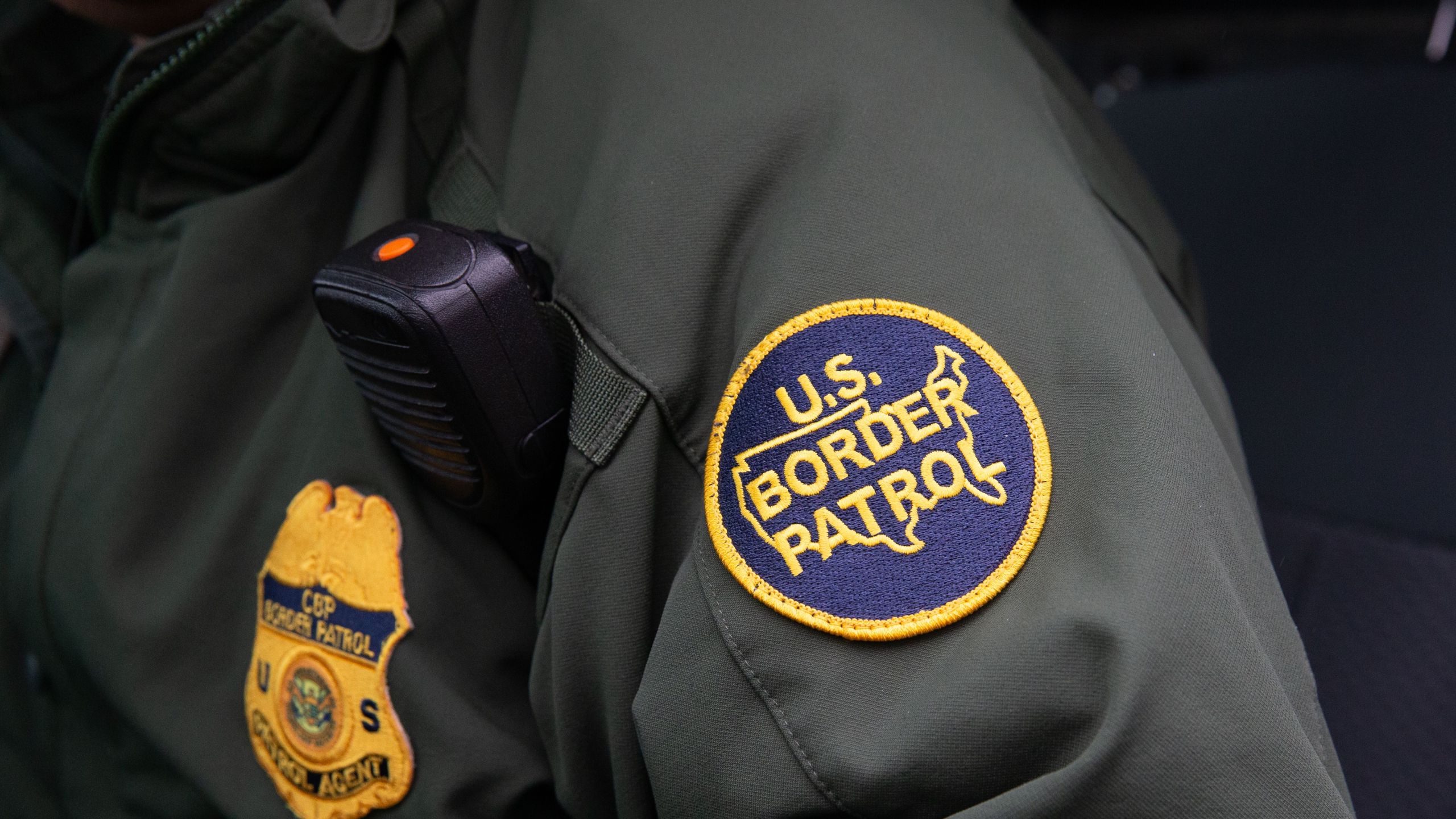 This photo shows a US Border Patrol patch on a border agent's uniform in McAllen, Texas, on January 15, 2019. (Credit: SUZANNE CORDEIRO/AFP/Getty Images)