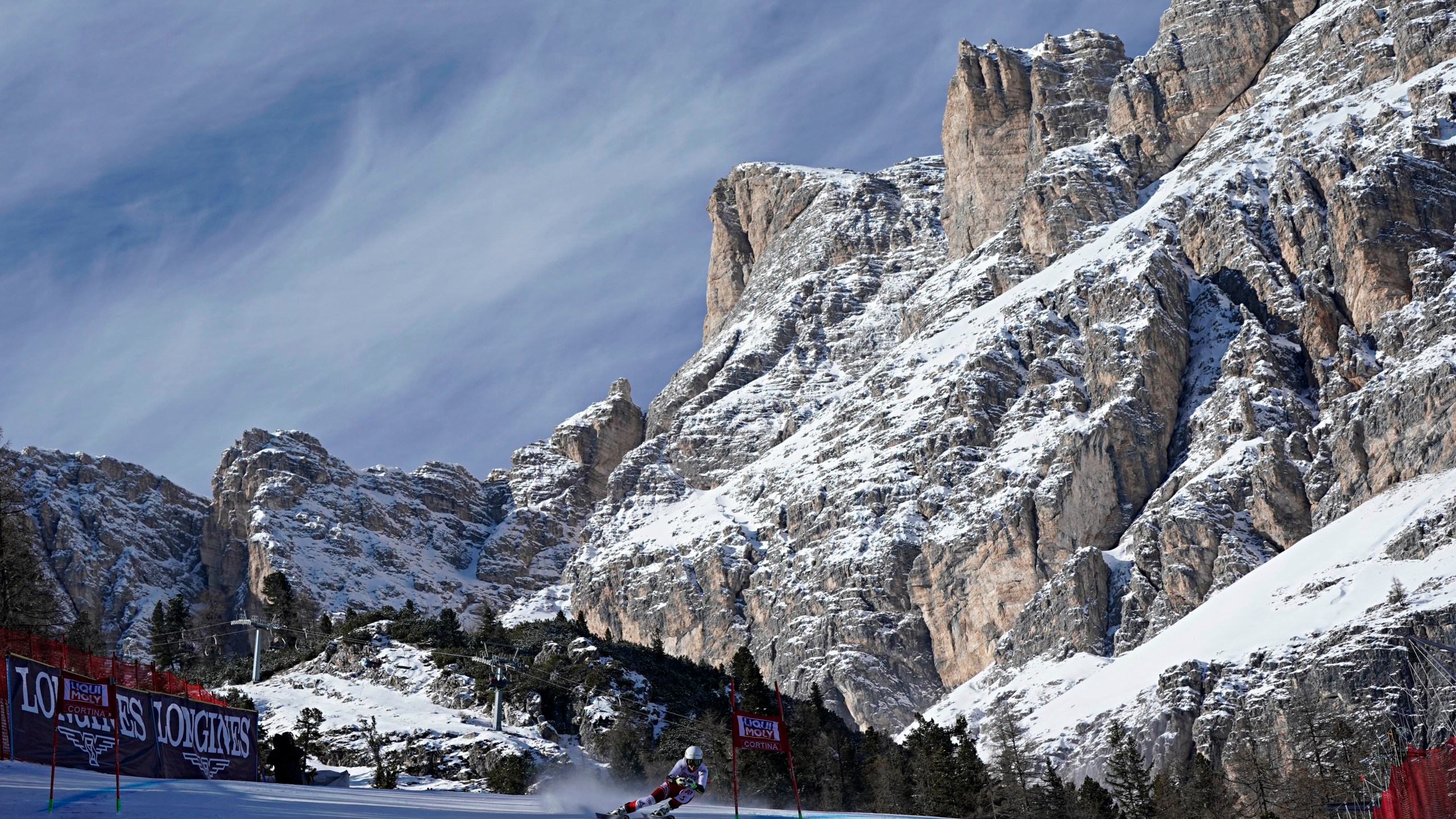 A general view during the Audi FIS Alpine Ski World Cup Women's Super G on Jan. 20, 2019, in Cortina d'Ampezzo Italy. (Credit: Francis Bompard/Agence Zoom/Getty Images)