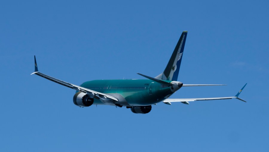 A Boeing 737 MAX 8 airliner takes off from Renton Municipal Airport near the company's factory, on March 22, 2019 in Renton, Washington. (Credit: Stephen Brashear/Getty Images)