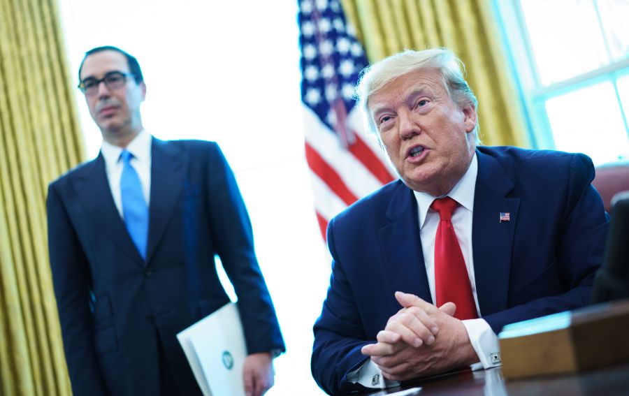 Donald Trump speaks before signing an executive order for sanctions on Iran's supreme leader in the Oval Office of the White House on June 24, 2019. (Credit: MANDEL NGAN / AFP) (Photo credit should read MANDEL NGAN/AFP/Getty Images)