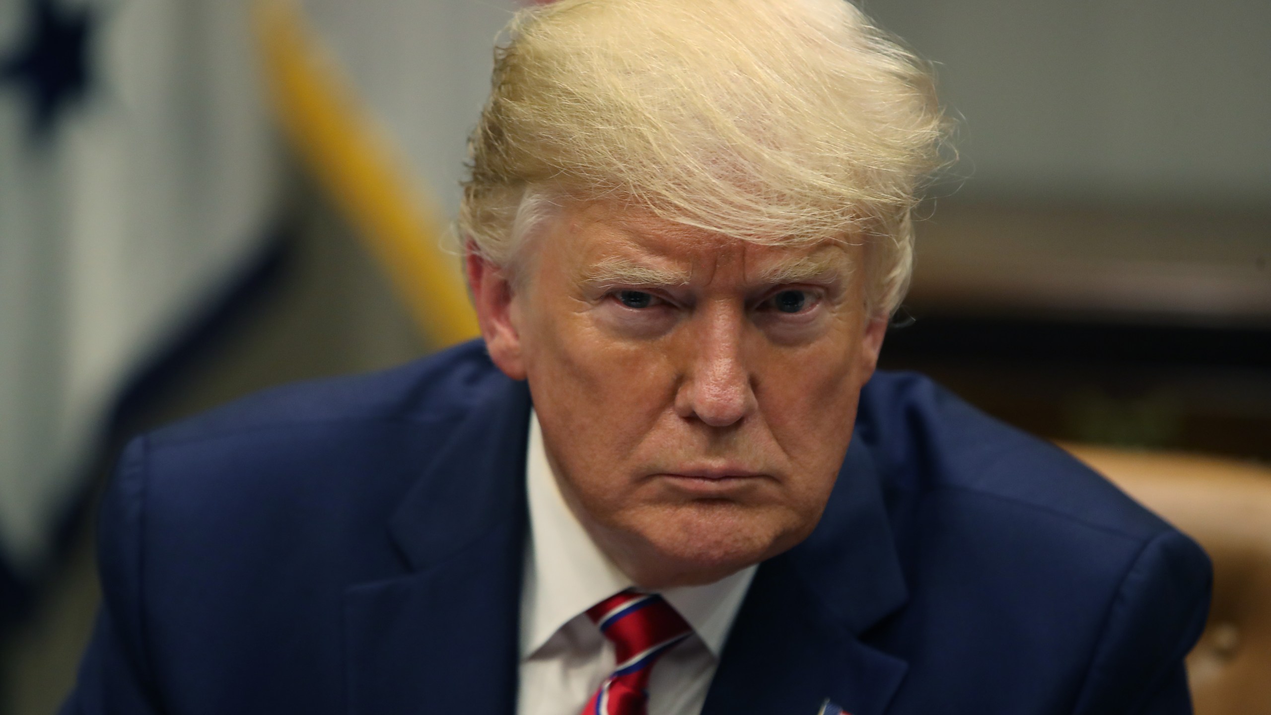 Donald Trump participates in a roundtable discussion in the Roosevelt Room at the White House on June 12, 2019, in Washington, DC. (Credit: Mark Wilson/Getty Images)