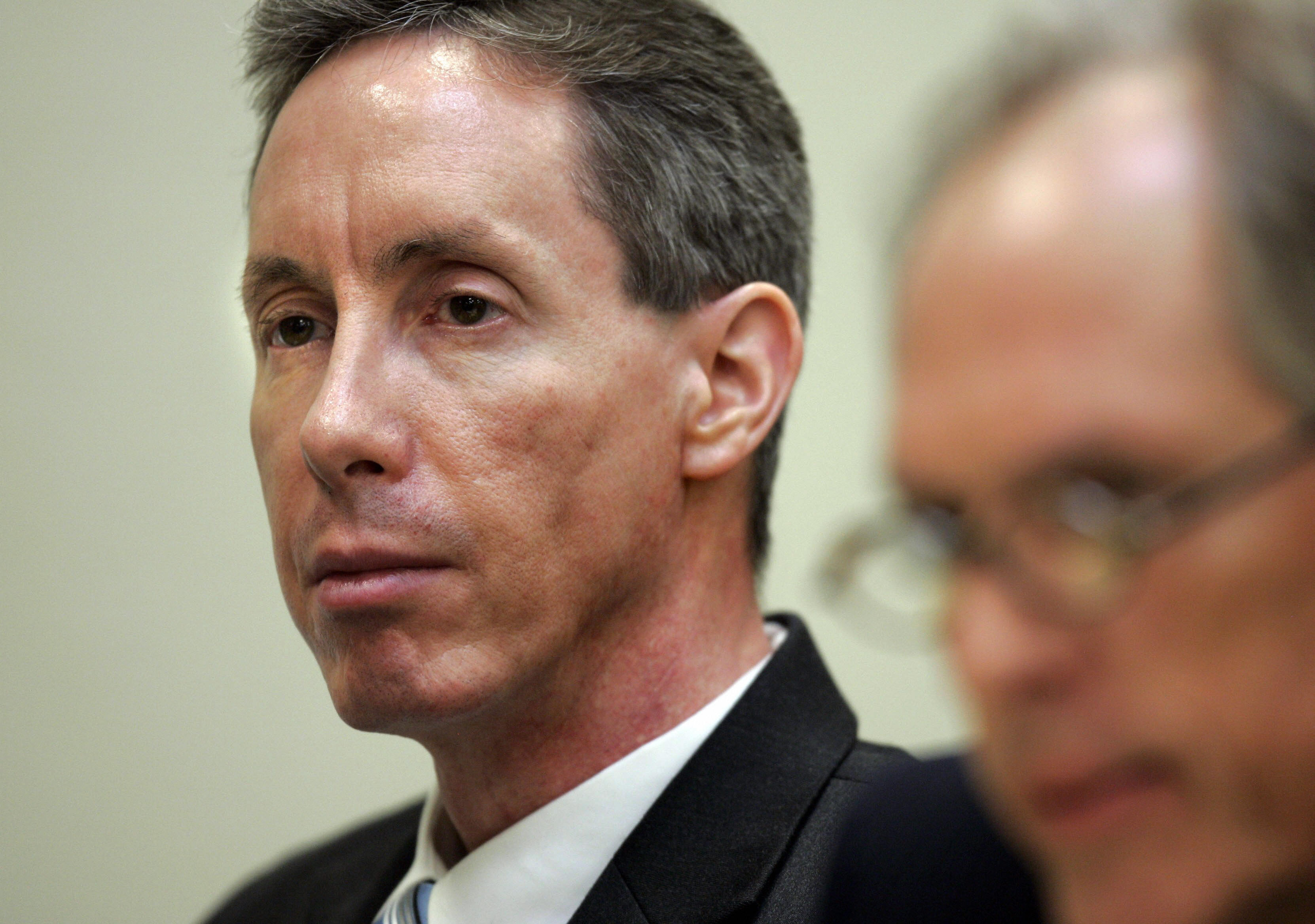 Warren Jeffs watches the proceedings during his trial on September 18, 2007, in St. George, Utah. (CREDIT: POOL/AFP/Getty Images)