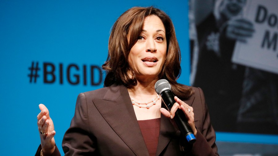 Kamala Harris speaks onstage at the MoveOn Big Ideas Forum at The Warfield Theatre on June 01, 2019 in San Francisco, California. (Credit Kimberly White/Getty Images for MoveOn)