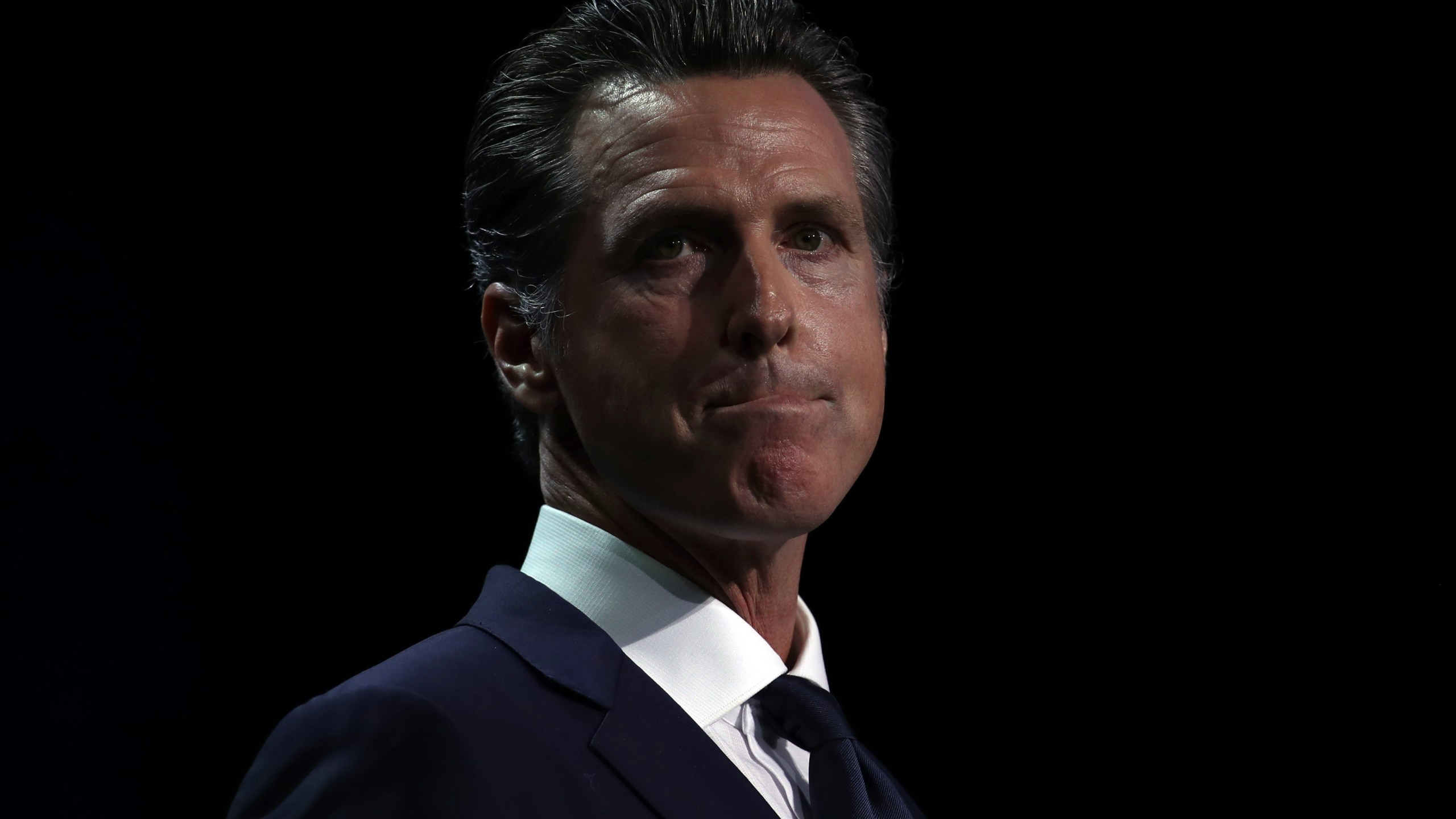 Gov. Gavin Newsom speaks during the California Democratic Party State Convention in San Francisco on June 1, 2019. (Credit: Justin Sullivan / Getty Images)