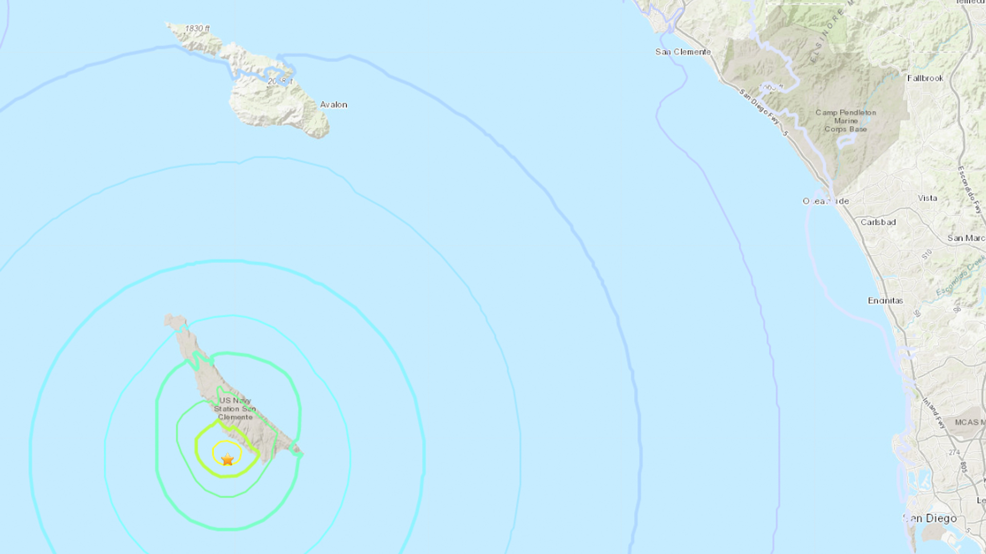 A 4.3 earthquake struck near Avalon on June 5, 2019. (Credit: USGS)