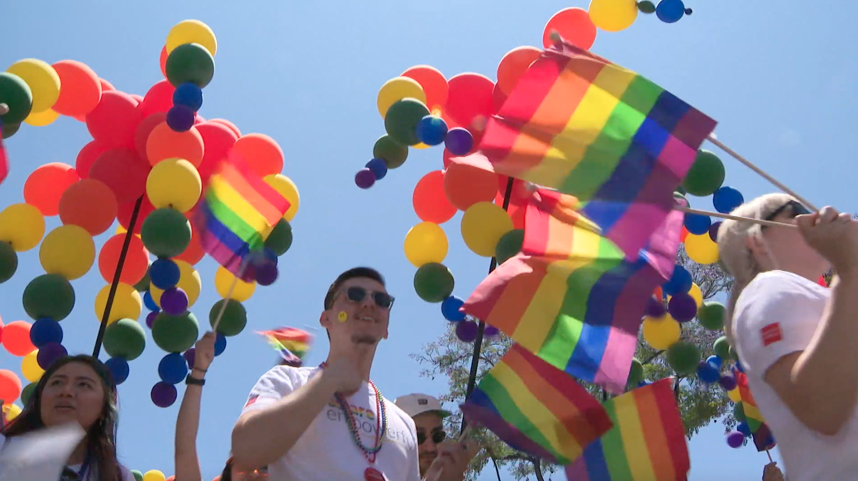 The Los Angeles Pride Parade is seen on June 9, 2019. (KTLA)