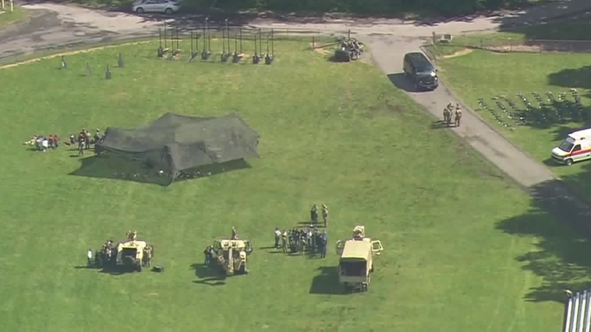 The area of a deadly crash at the U.S. Military Academy in West Point, New York, is seen on June 6, 2019. (Credit: CNN)