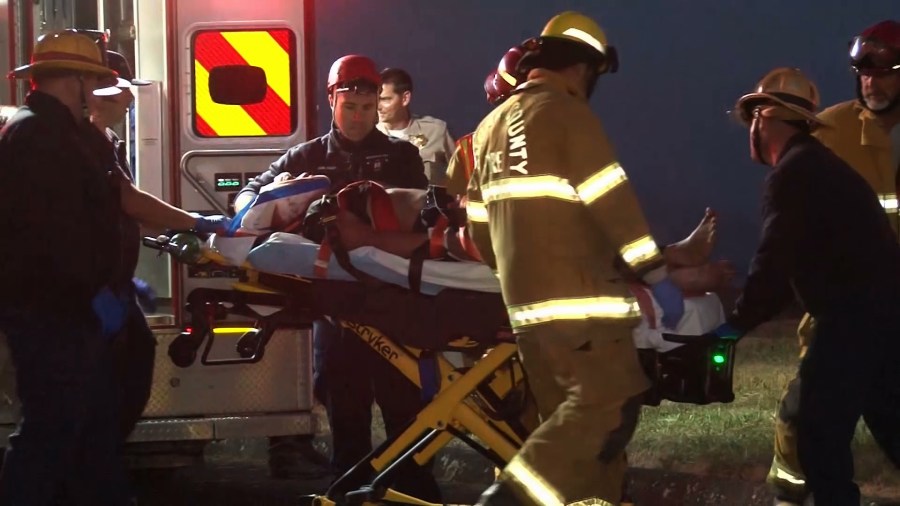 A man identified as Betai Koffi is loaded into an ambulance after being shot by deputies in Bodega Bay on July 4, 2019. (Credit: KPIX via CNN)