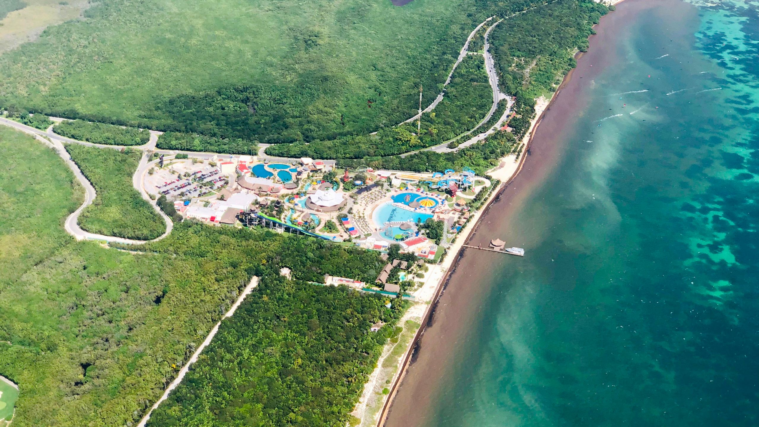 An aerial shot shows a view of a resort in Cancun, Mexico on Feb. 17, 2019 in this file photo. (Credit: DANIEL SLIM/AFP/Getty Images)