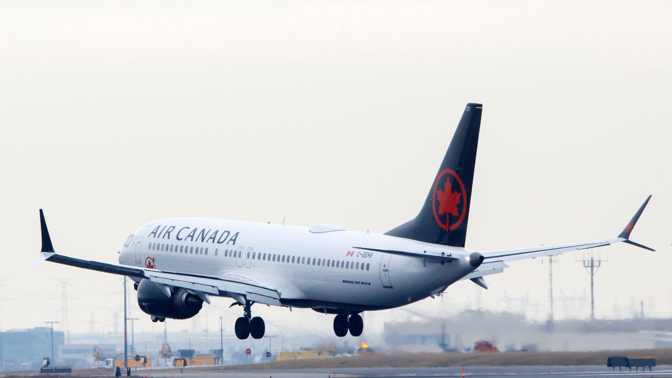 An Air Canada Boeing 737 MAX 8 jet approaches the Toronto Pearson International Airport for a landing on March 13, 2019, in Toronto, Canada. (Credit: Cole Burston/Getty Images)