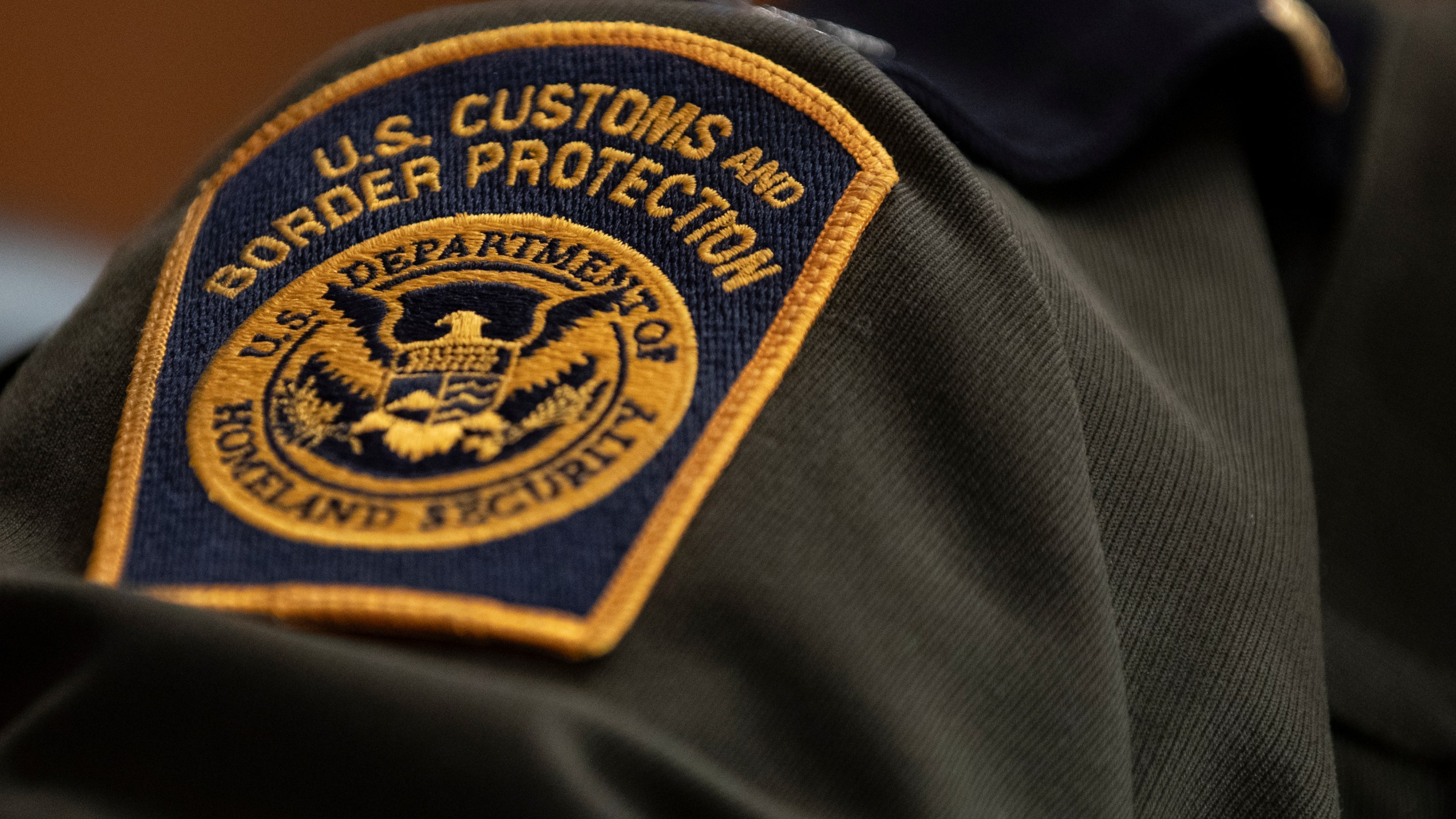 A U.S. Customs and Border Protection patch on a uniform on April 9, 2019 in Washington, DC.. (Credit: Alex Edelman/Getty Images)