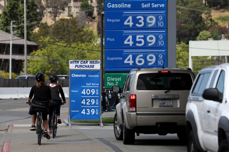 Gas prices over $4.00 a gallon are displayed at a gas station on May 24, 2019 in Mill Valley. (Credit: Justin Sullivan/Getty Images)