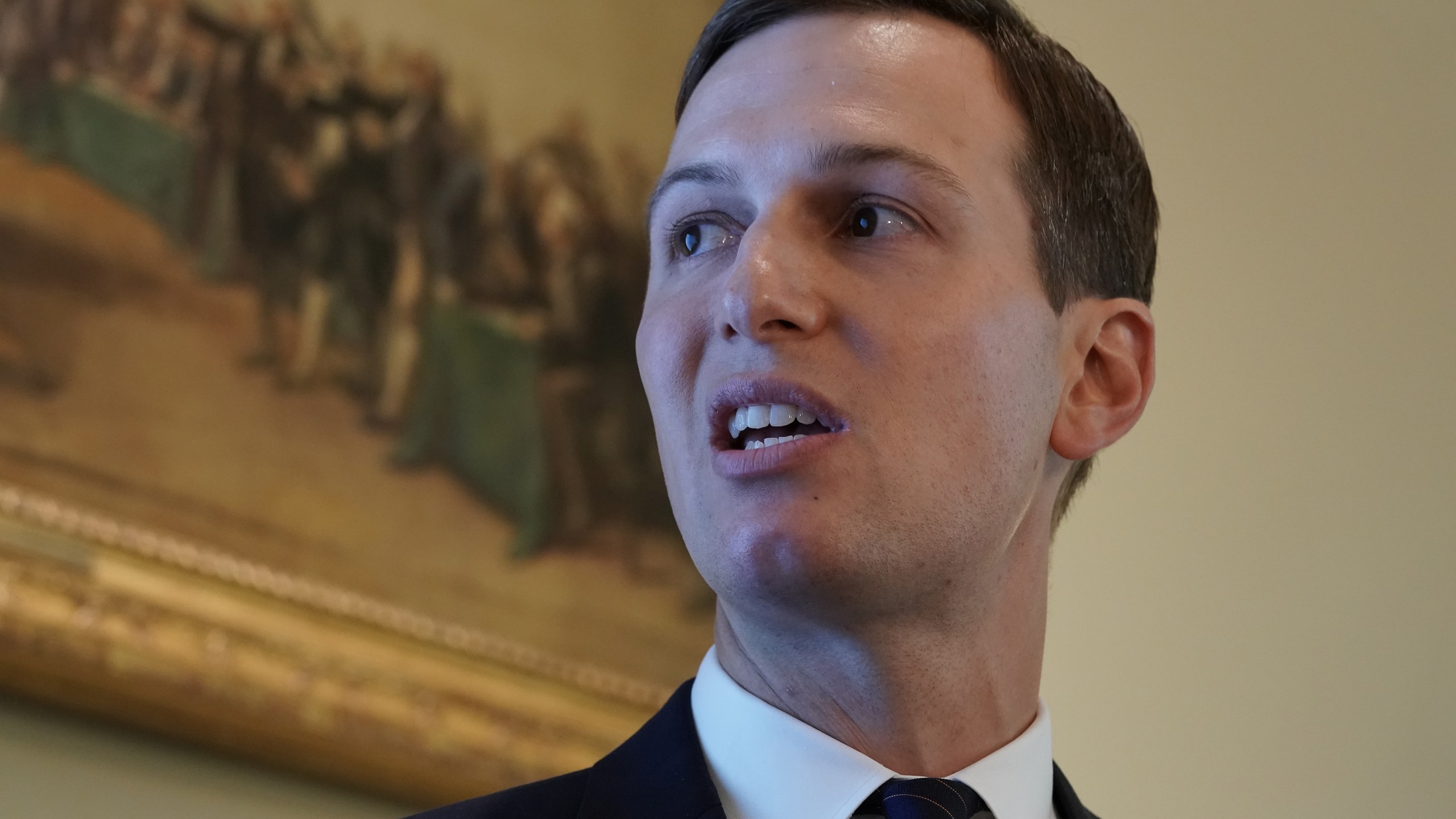 Jared Kushner makes a presentation about immigration during a cabinet meeting at the White House on July 16, 2019 in Washington, D.C. (Credit: Chip Somodevilla/Getty Images)