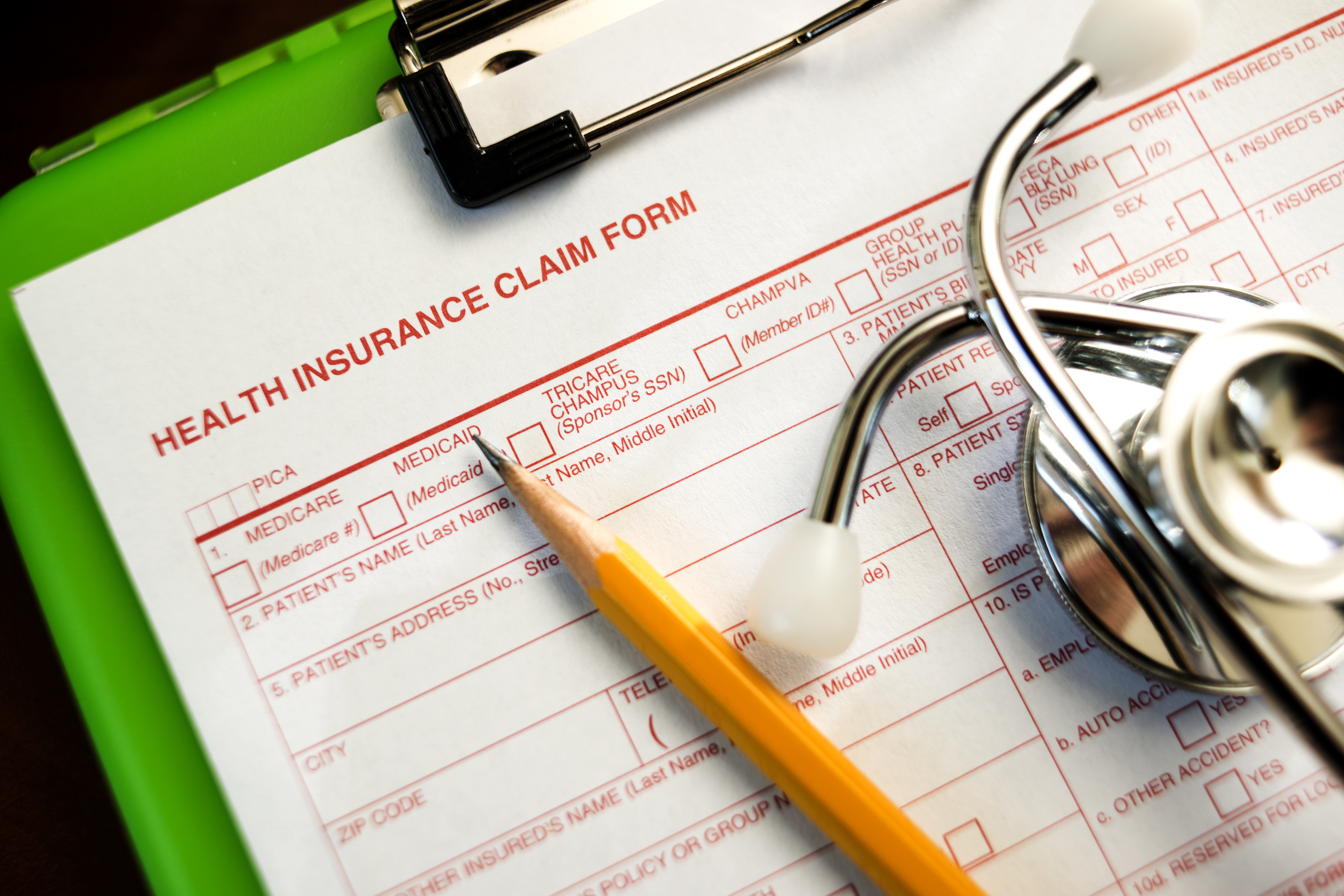 A health insurance claim form is seen in this undated photo. (Credit: Getty Images)