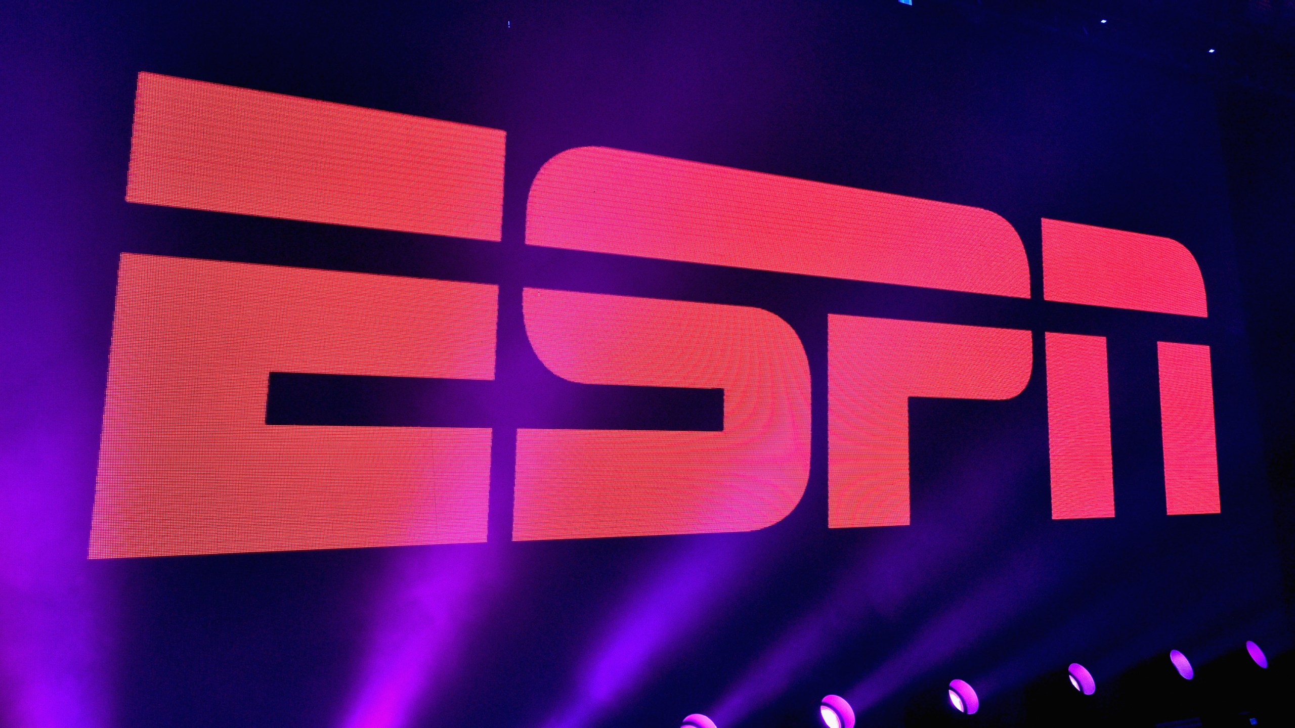 The ESPN logo appears in a file photo. (Credit: Mike Windle/Getty Images for ESPN)