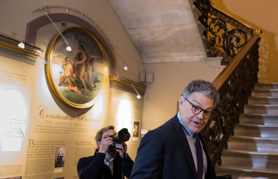 Al Franken arrives at the U.S. Capitol on Dec. 7, 2017 in Washington, D.C. (Credit: MANDEL NGAN/AFP/Getty Images)