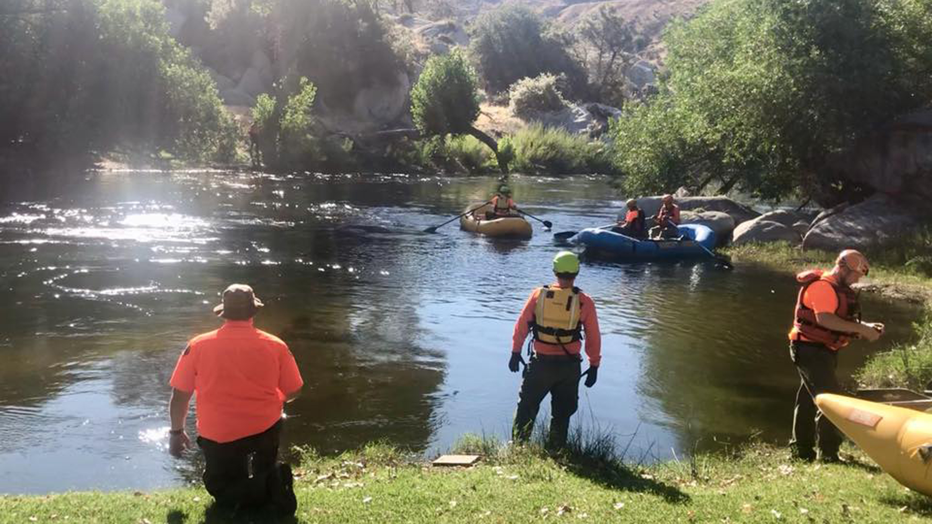 Search and rescue crews comb a stretch of the Kern River as they look for an 11-year-old girl who has been missing for more than a month. (Credit: Kern County Sheriff's Office)