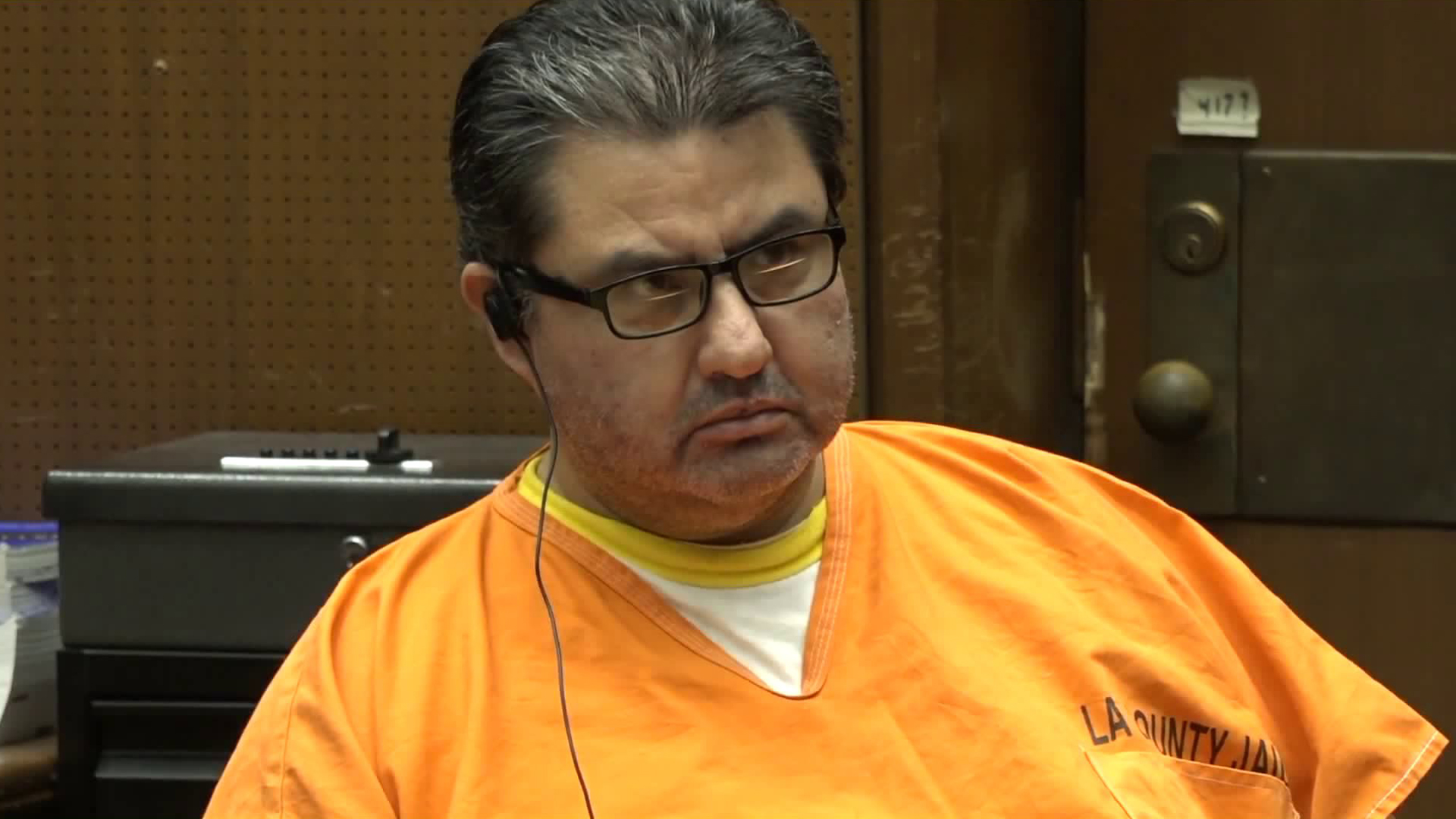 Naasón Joaquín García appears for a bail hearing in a downtown Los Angeles courtroom on July 16, 2019. (Credit: KTLA)