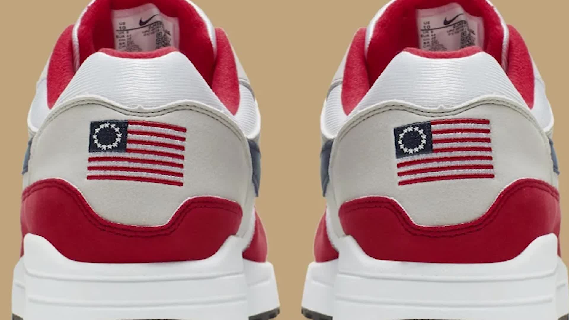 Nike is canceling a sneaker that featured a version of the American flag from the late 18th century. (Credit: Nike)