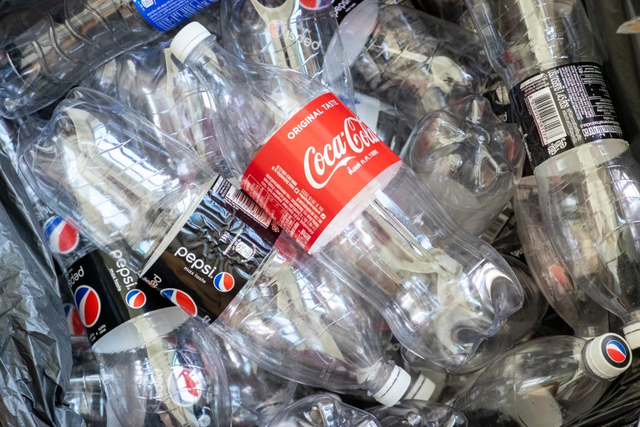 Empty plastic Coke and Pepsi bottles are seen in this undated photo obtained by CNN.