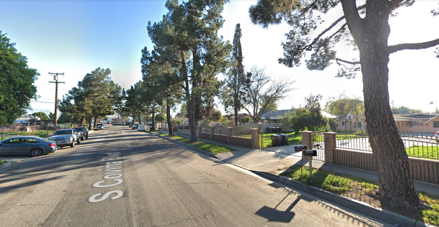 The 200 block of Covina Boulevard in the unincorporated Bassett community near La Puente is seen in a Google Maps Street View image.