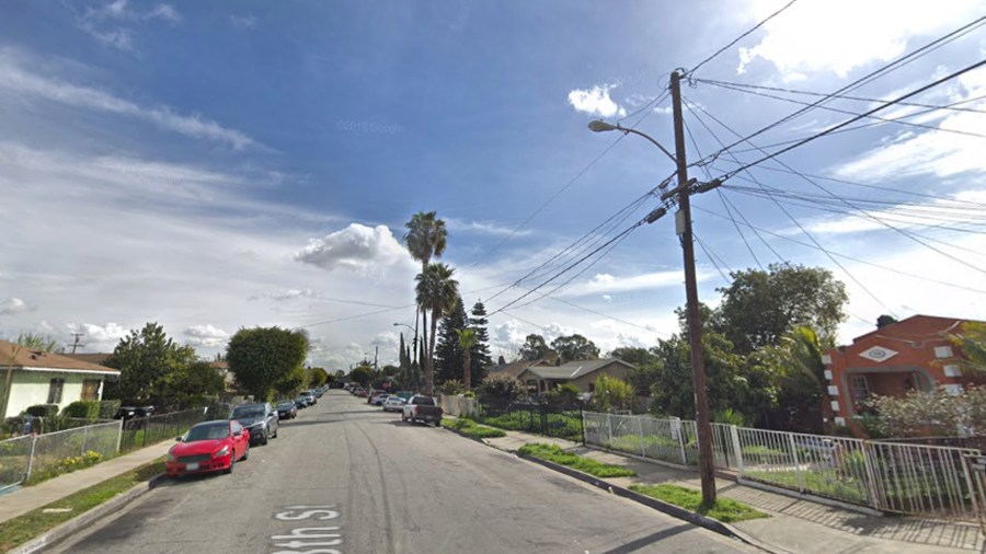 The area of South L.A. where a man was fatally shot on July 21, 2019 is seen in this undated image. (Credit: Google Maps)