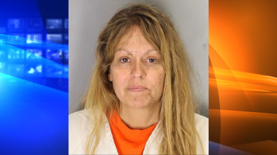 Sherri Telnas is seen in a booking photo released by the Tulare County Sheriff's Office and obtained by KTLA sister station KTXL in Sacramento.