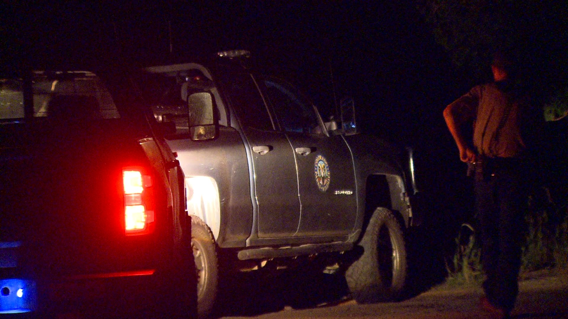 Authorities respond to the scene where a mountain lion bit an 8-year-old boy outside Bailey, Colorado, on Aug. 21, 2019. (Credit: KDVR)