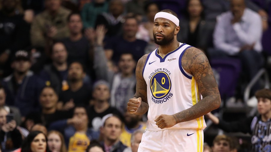 DeMarcus Cousins of the Golden State Warriors reacts after scoring against the Phoenix Suns during the second half of the NBA game at Talking Stick Resort Arena on February 08, 2019 in Phoenix, Arizona.(Credit: Christian Petersen/Getty Images)