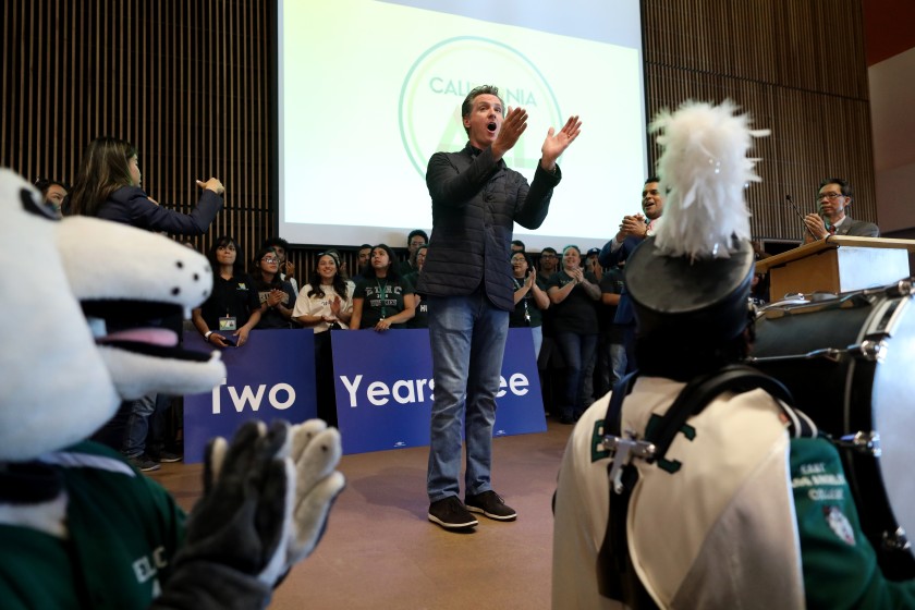 Gov. Gavin Newsom speaks at an event in Los Angeles on Aug. 30, 2019. (Credit: Gary Coronado/Los Angeles Times)