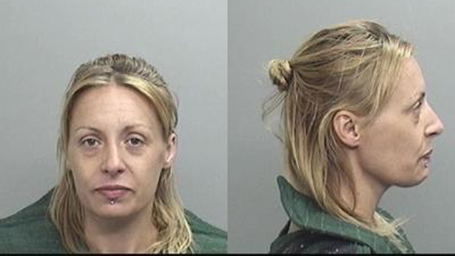 Jennifer Risch is seen in a booking photo released by the Mendocino County Sheriff's Office.