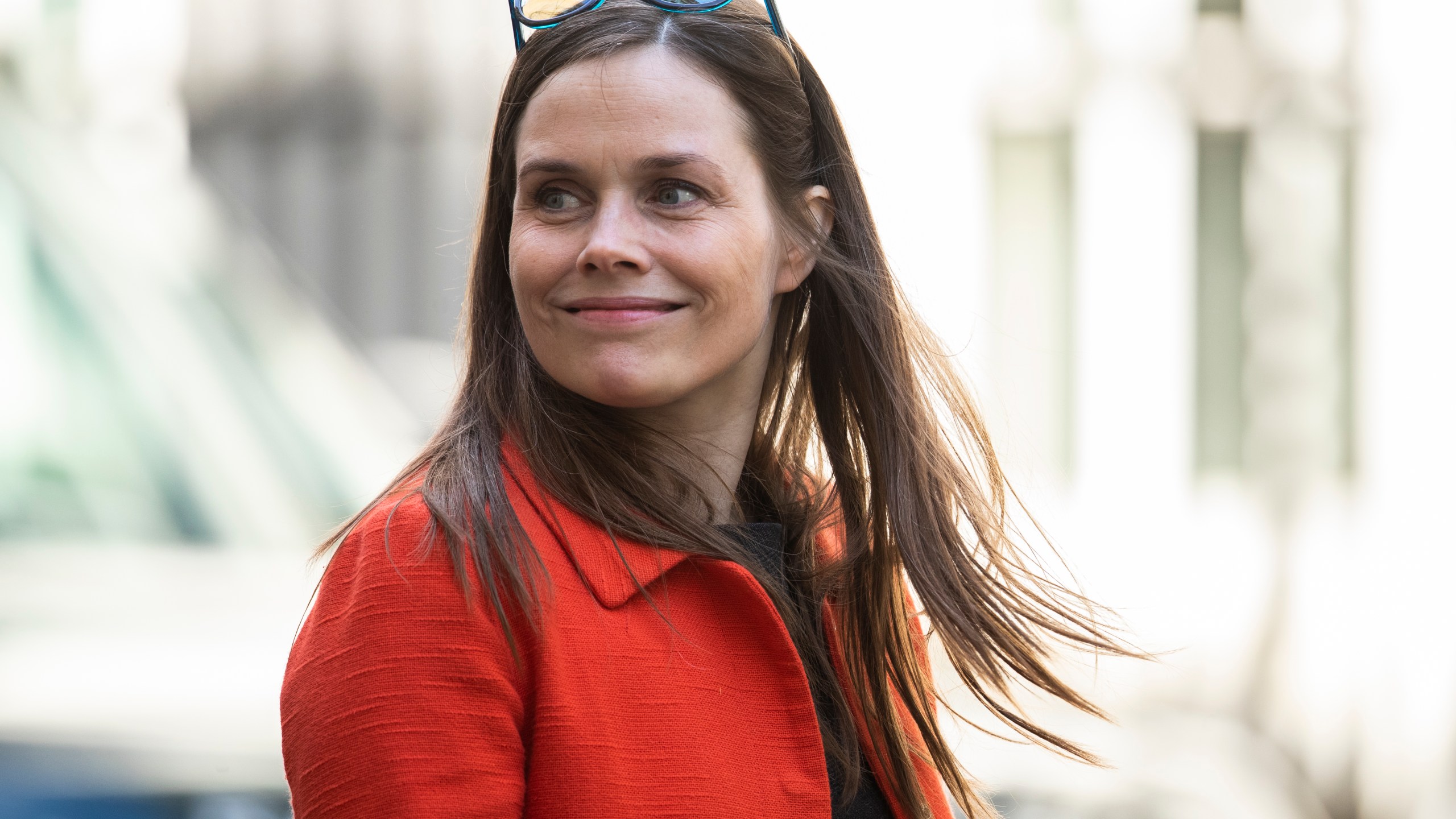 Icelandic Prime Minister Katrin Jakobsdottir leaves 10 Downing Street after a meeting with British Prime Minister Theresa May on May 2, 2019, in London, England. (Credit: Dan Kitwood/Getty Images)