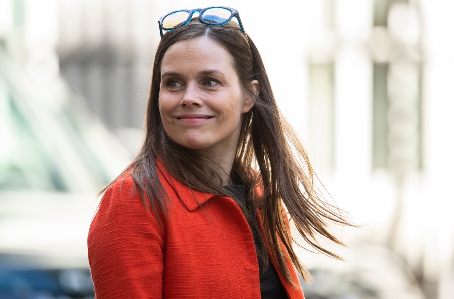 Icelandic Prime Minister Katrin Jakobsdottir leaves 10 Downing Street after a meeting with British Prime Minister Theresa May on May 2, 2019, in London, England. (Credit: Dan Kitwood/Getty Images)