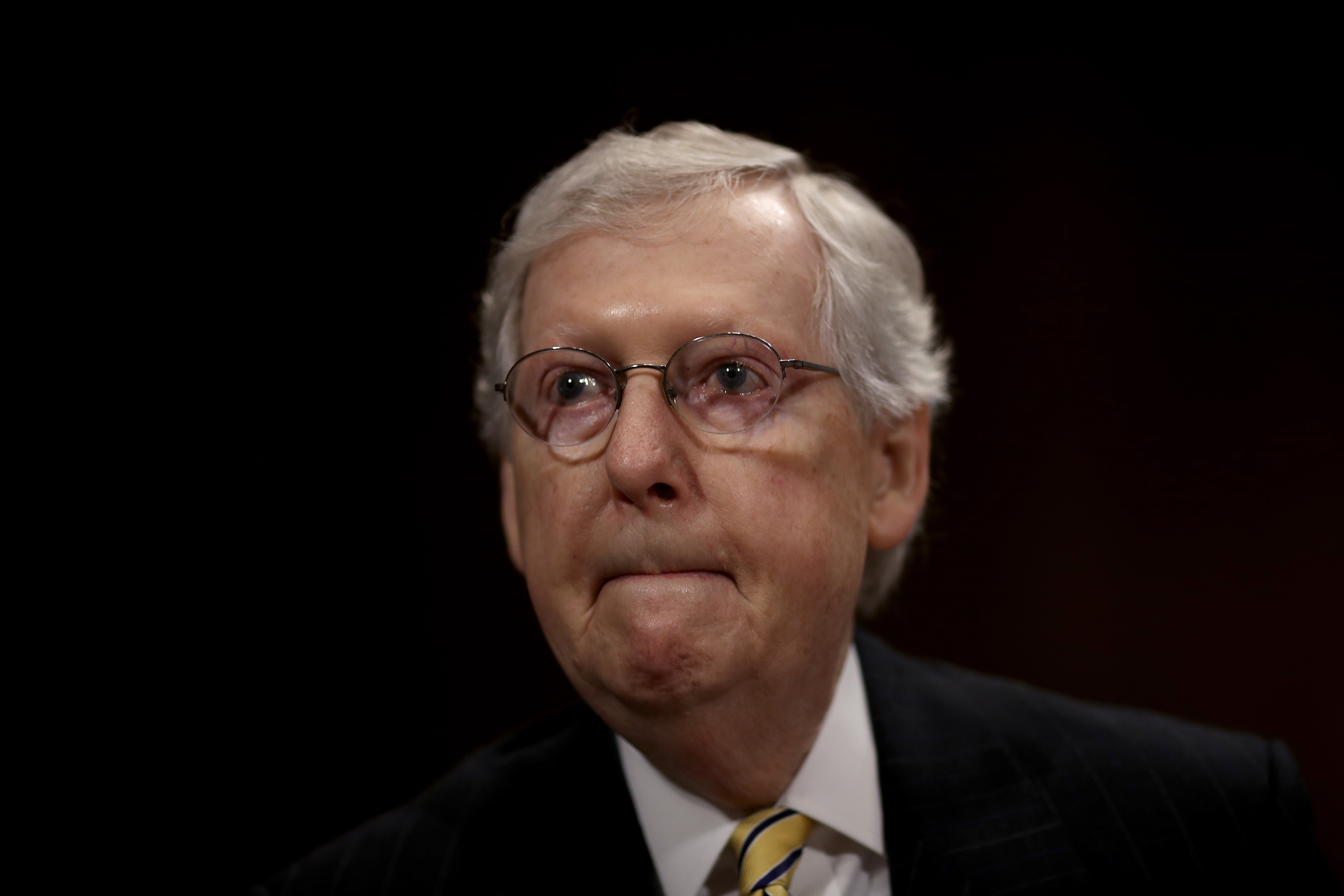 Senate Majority Leader Mitch McConnell (R-KY) attends a Senate Judiciary Committee hearing for Kenneth Charles Canterbury Jr. and judicial nominees July 31, 2019 in Washington, DC. (Credit: Win McNamee/Getty Images)