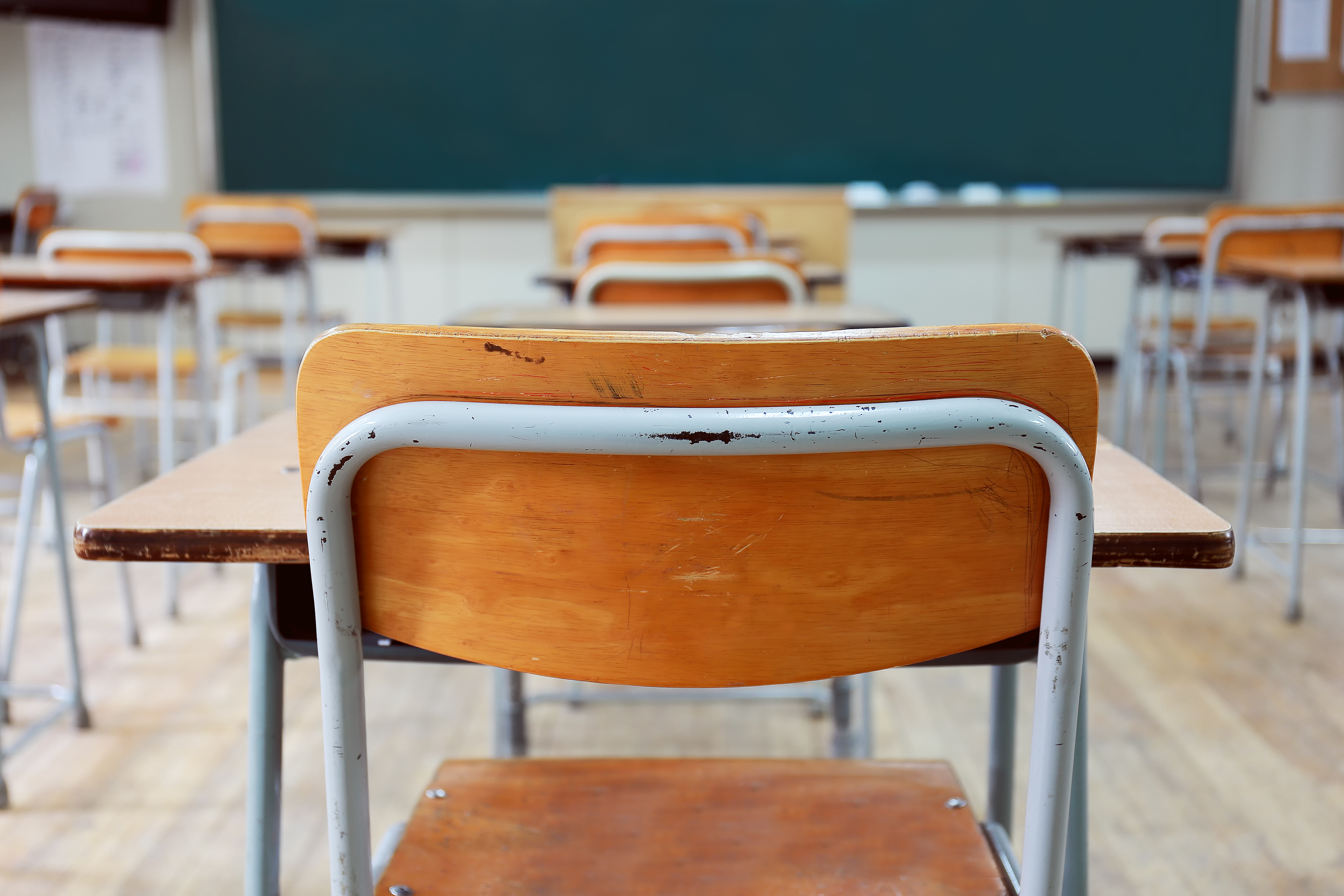 An empty classroom is seen in this file photo. (Credit: Getty Images)