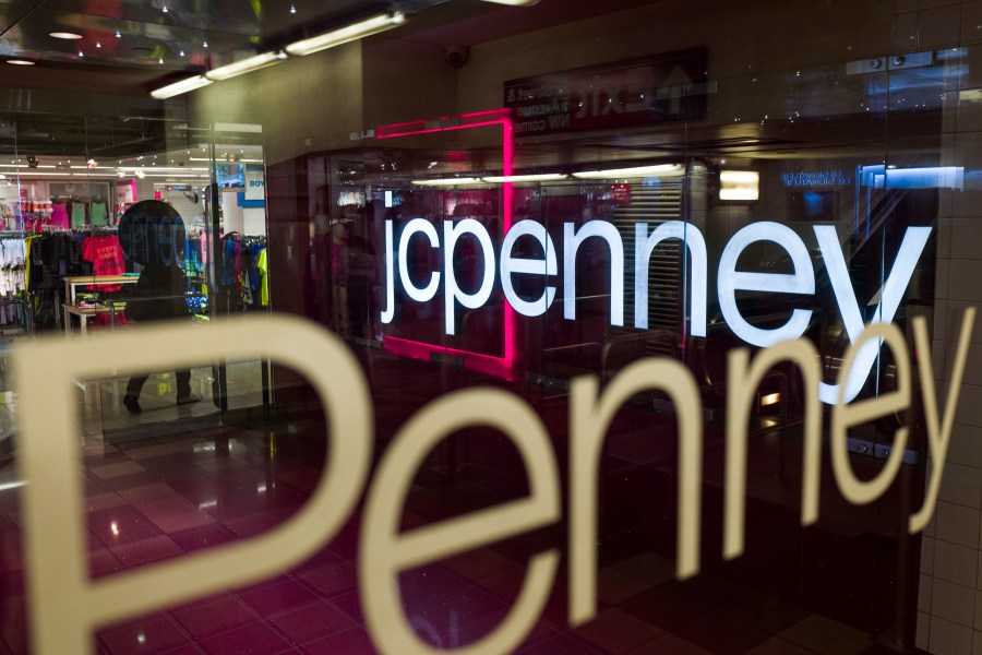 A view of the entrance of a JC Penney department store in the Manhattan Mall, May 15, 2017 in the Herald Square neighborhood in New York City. (Credit: Drew Angerer/Getty Images)