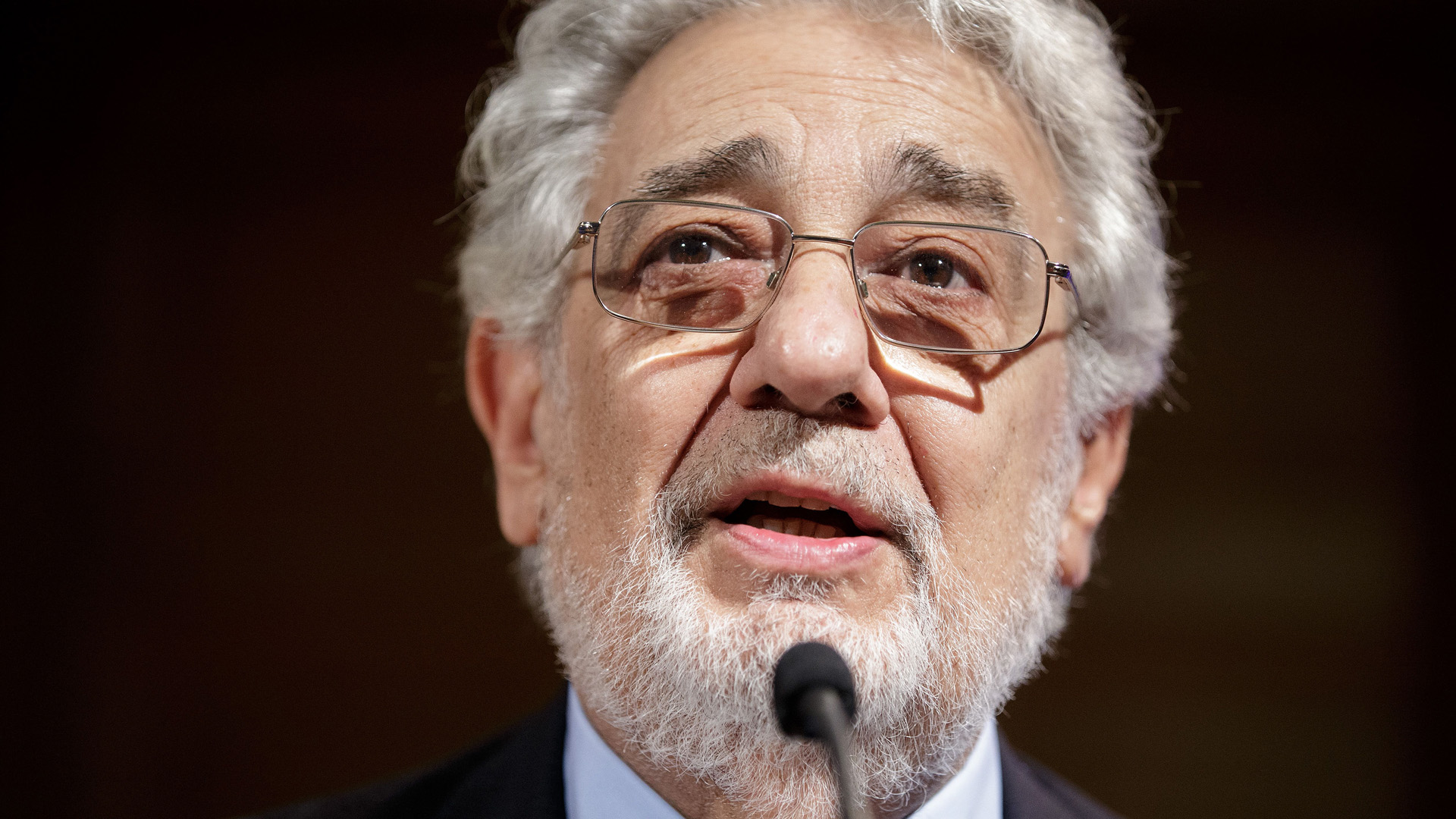 Spanish opera singer Placido Domingo speaks on May 16, 2017 during the opening of the exhibition "Tenorissimo!" at the Theatermuseum in Vienna. (Credit: GEORG HOCHMUTH/AFP/Getty Images)