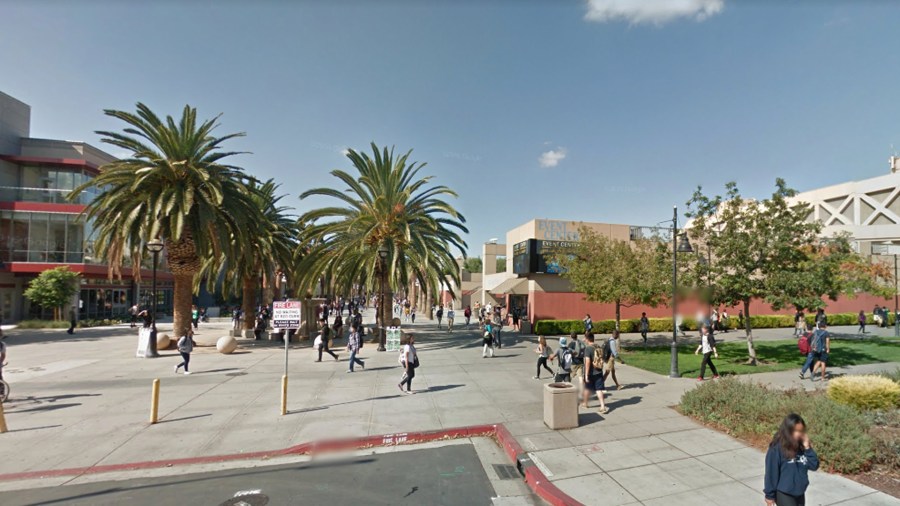 The San Jose State University campus is seen in this Google Maps image.