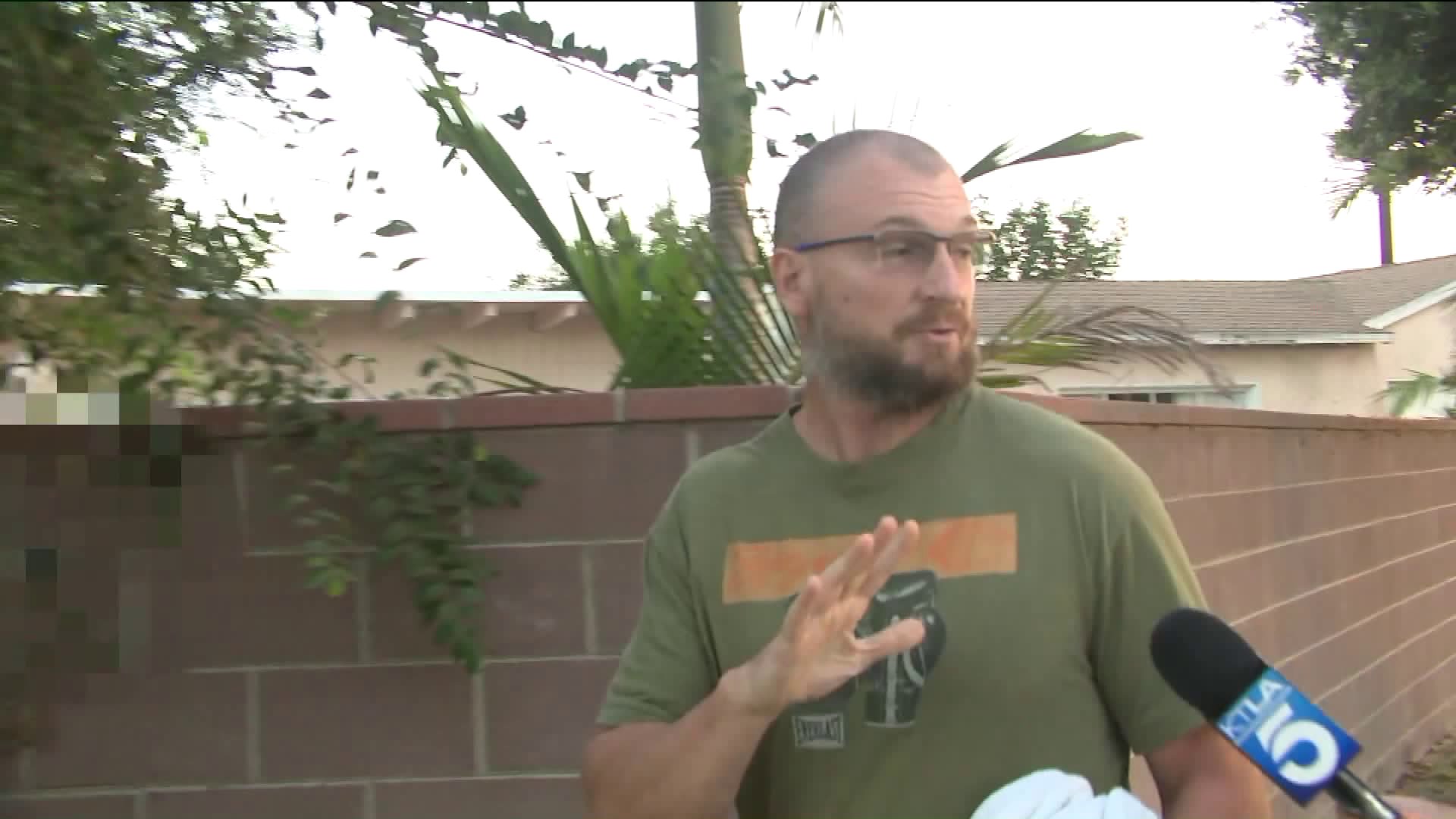 Bruce Beresford-Redman is seen outside his home on Sep. 9, 2019. (Credit: KTLA)