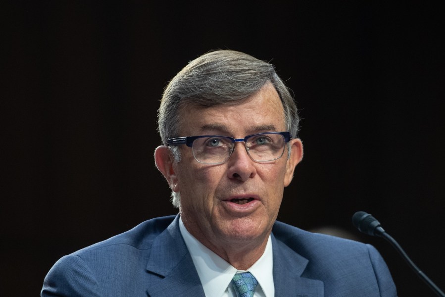 Then-nominee for director of the National Counterterrorism Center, Joseph Maguire, speaks during his confirmation hearing before the Senate Intelligence Committee on Capitol Hill in Washington, D.C., on July 25, 2018. (Credit: NICHOLAS KAMM/AFP/Getty Images)