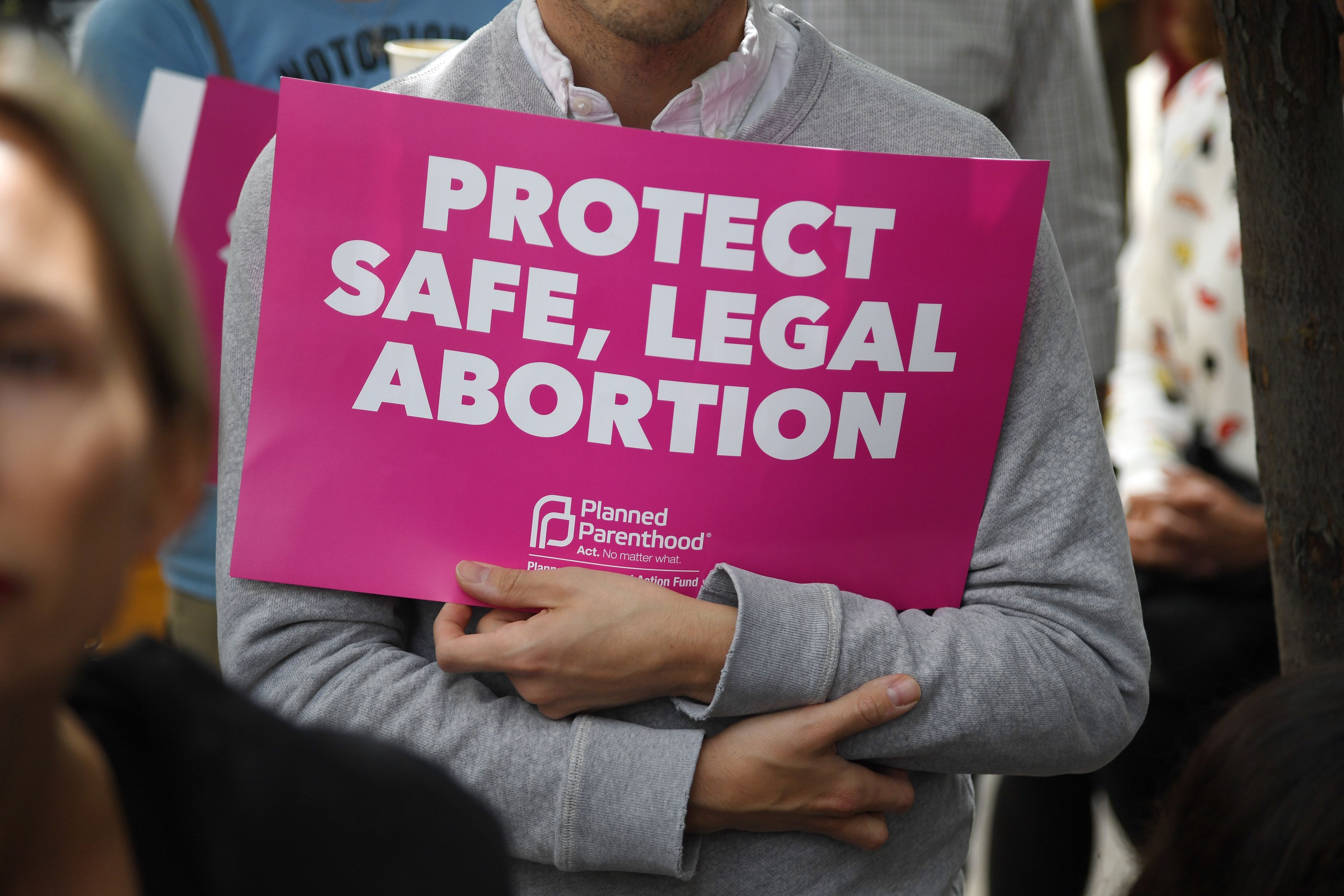 Abortion rights advocates rally to protest new restrictions on abortions, May 21, 2019, in West Hollywood, California. (Credit: Robyn Beck/AFP/Getty Images)