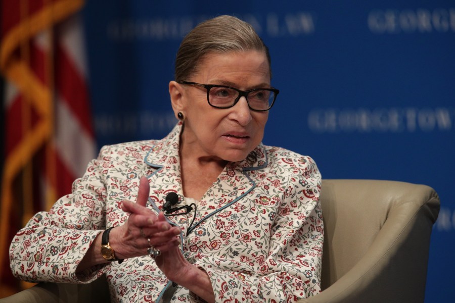 Supreme Court Associate Justice Ruth Bader Ginsburg participates in a discussion at Georgetown University Law Center in Washington on July 2, 2019. (Credit: Alex Wong / Getty Images)