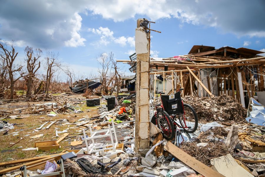 Destroyed homes are seen in High Rock, Grand Bahama, Bahamas, on Sept. 16, 2019. (Credit: Zak Bennett / AFP / Getty Images)