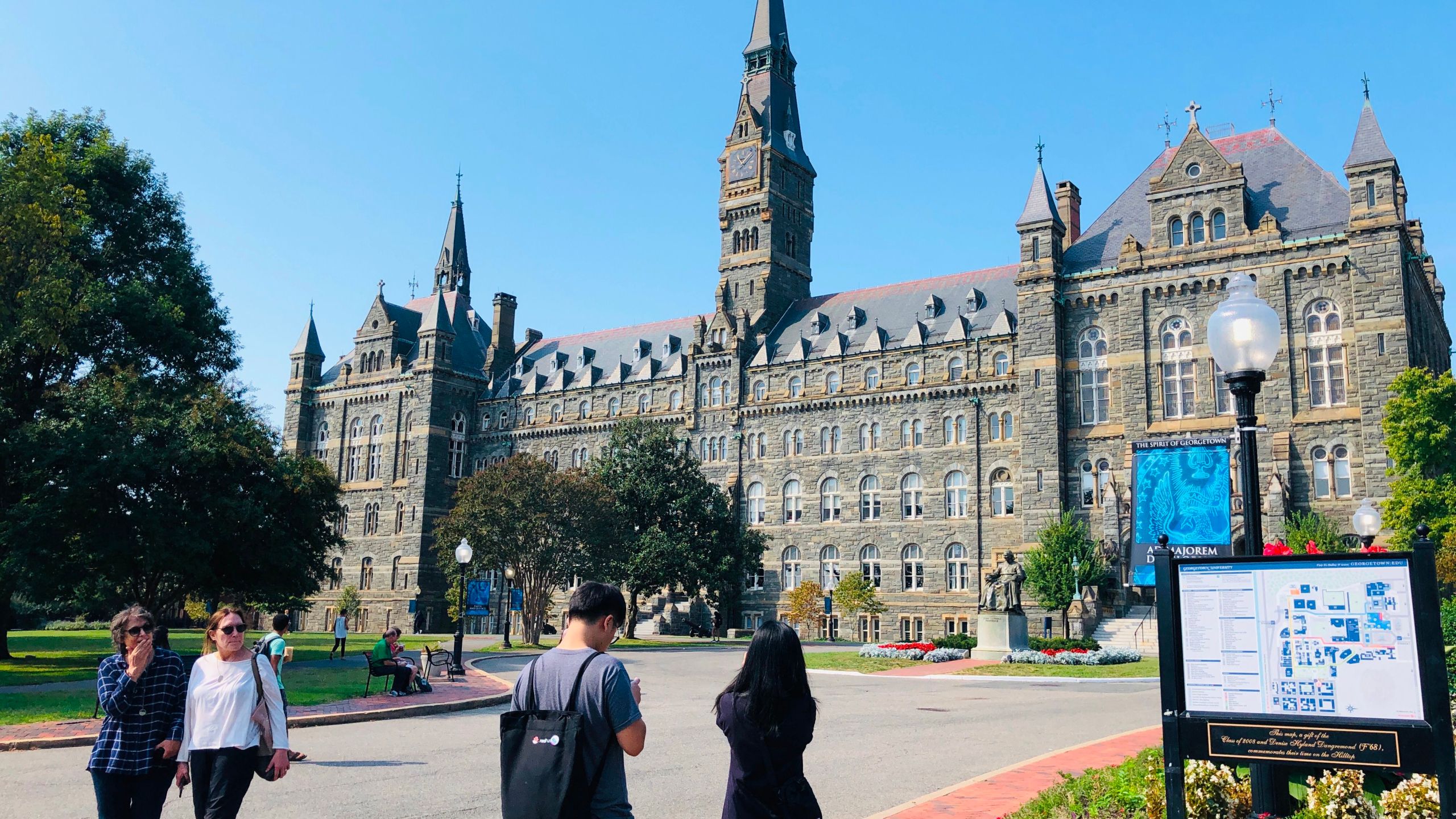 A view of Healy Hall at Georgetown University is seen on Sep. 22, 2019 in Washington,DC.(Credit: Daniel Slim/AFP/Getty Images)