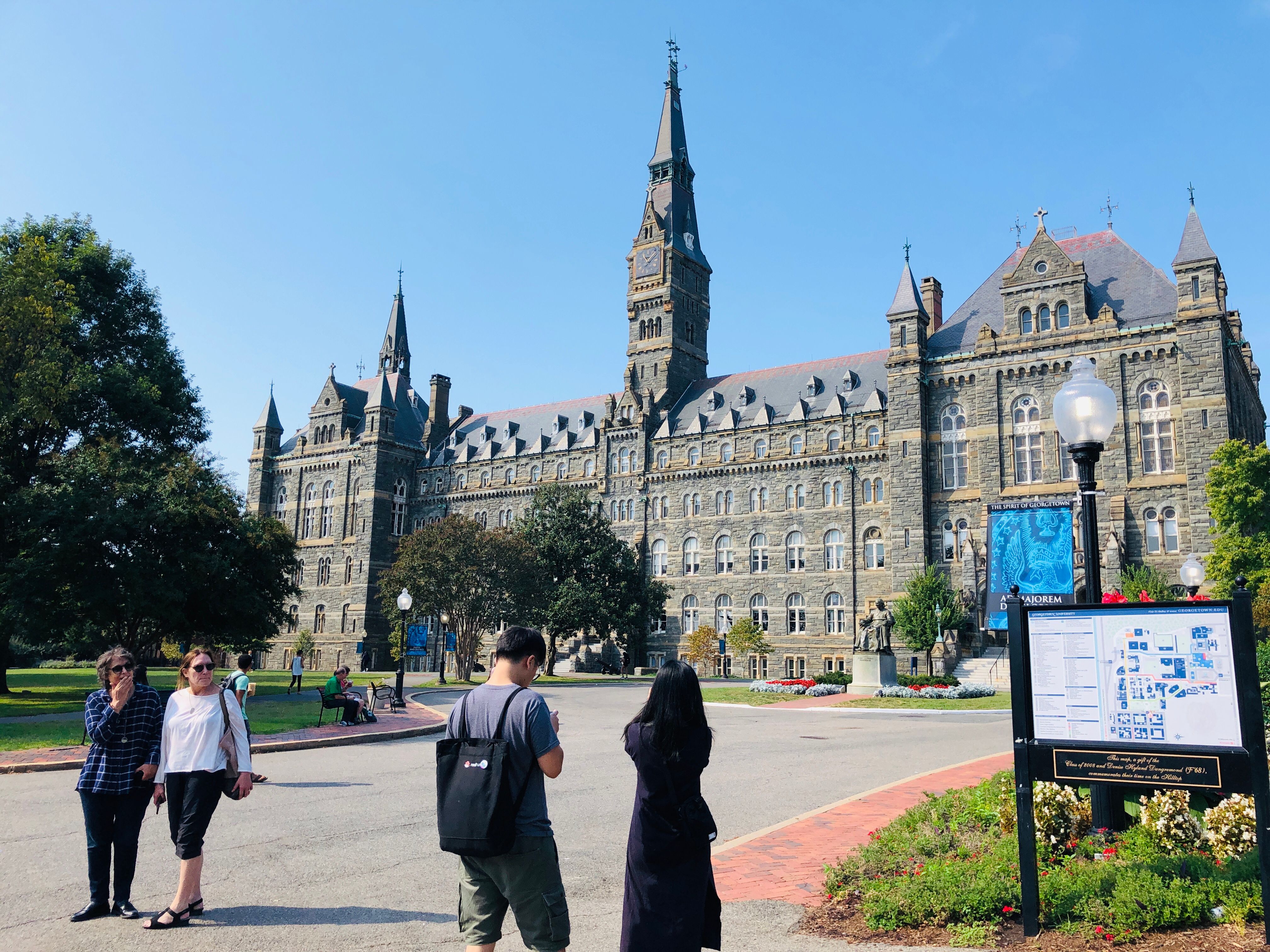 A view of Healy Hall at Georgetown University is seen on Sep. 22, 2019 in Washington,DC.(Credit: Daniel Slim/AFP/Getty Images)