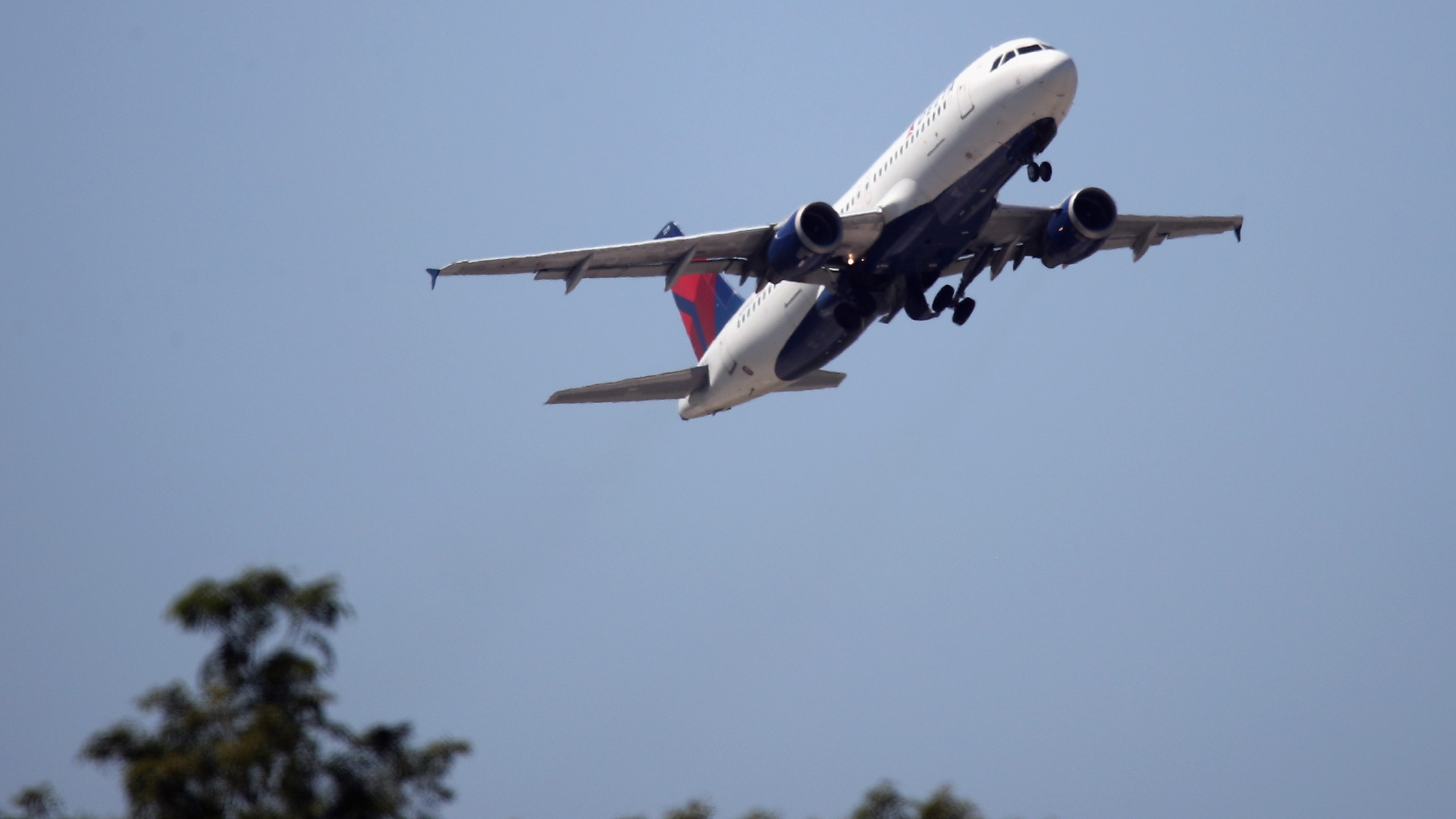 An Airbus A320-211 operated by Delta Airlines takes off from JFK Airport on August 24, 2019 in the Queens borough of New York City. ( Bruce Bennett/Getty Images)