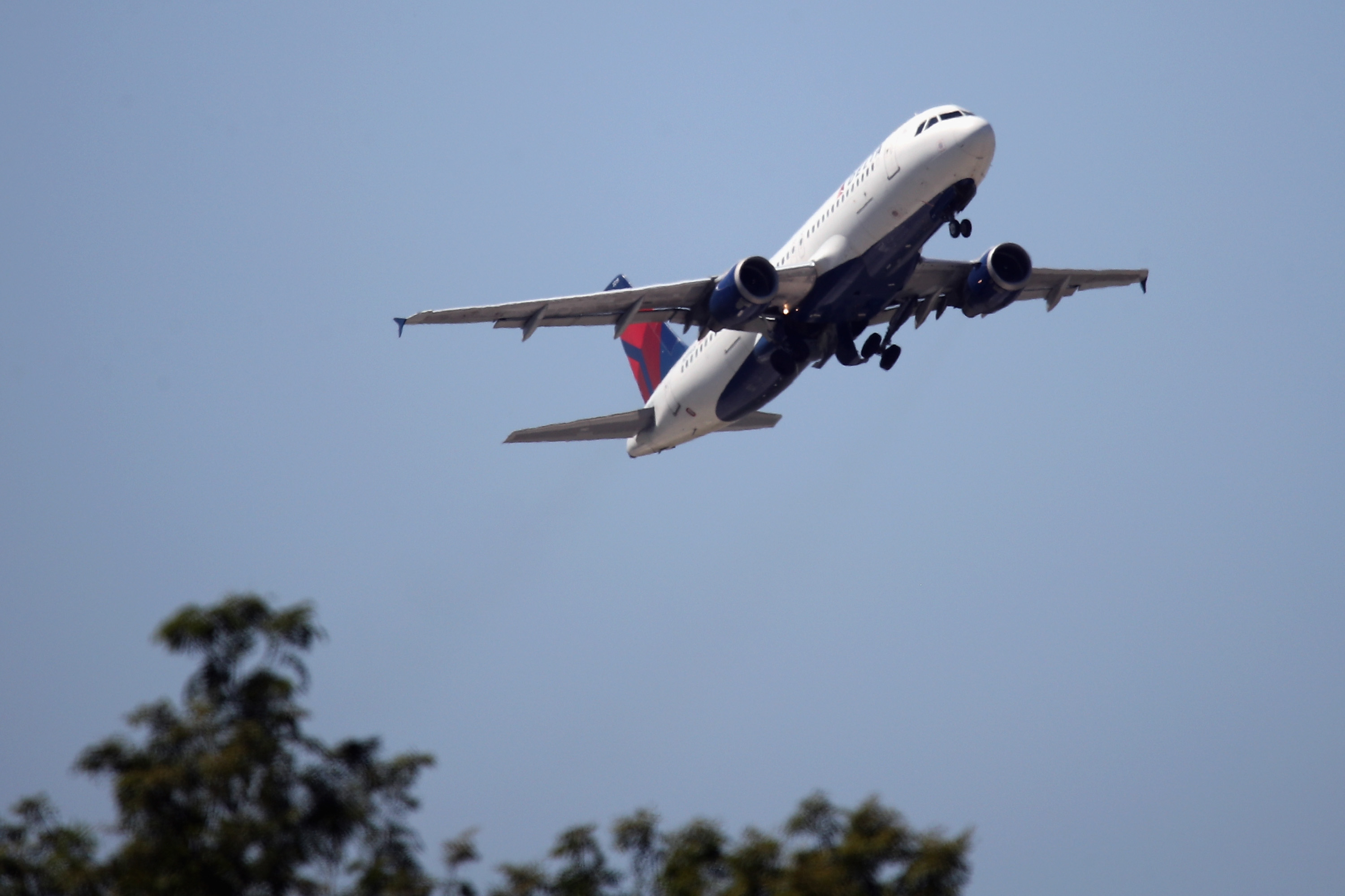 An Airbus A320-211 operated by Delta Airlines takes off from JFK Airport on August 24, 2019 in the Queens borough of New York City. ( Bruce Bennett/Getty Images)